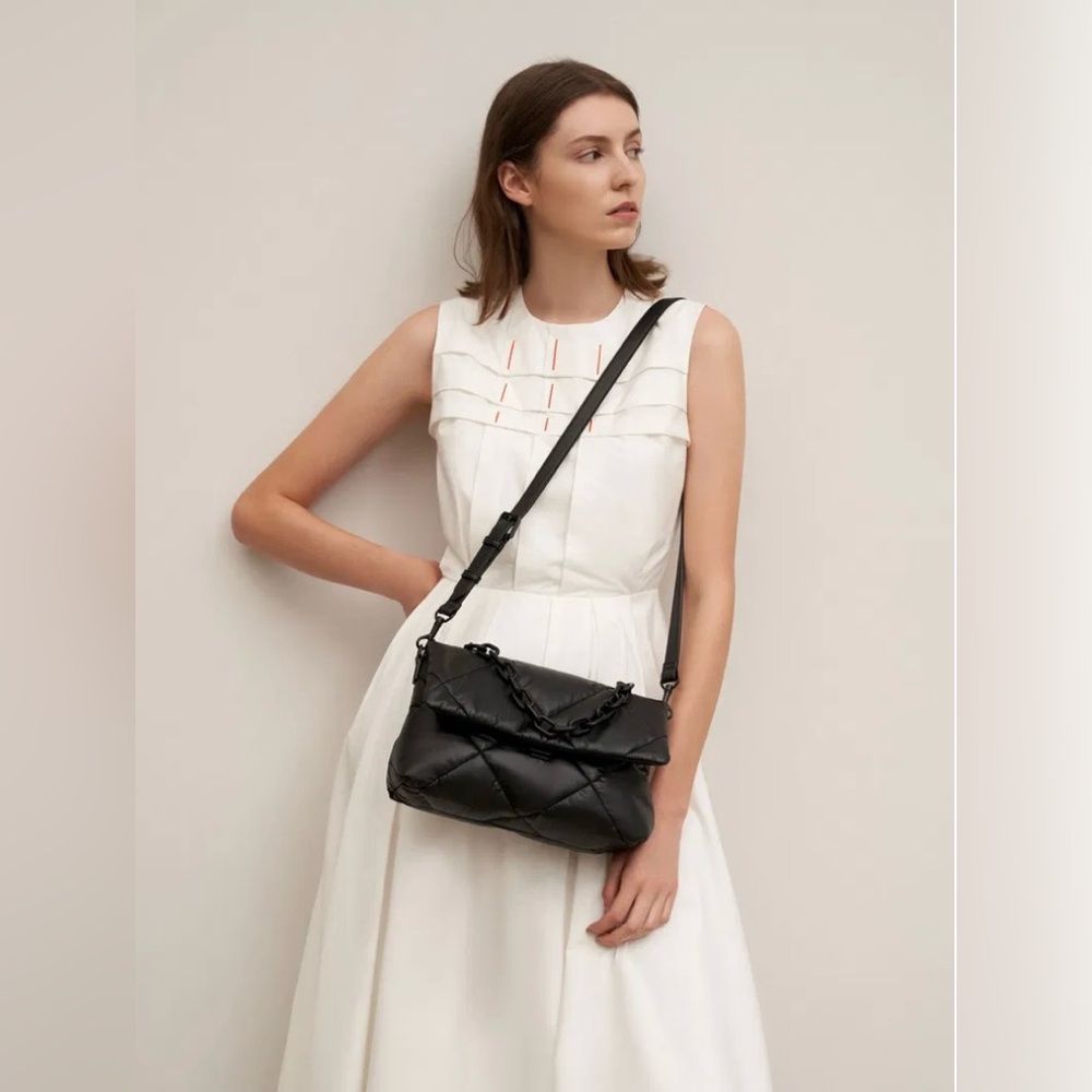 Elegant Black Quilted Shoulder Bag